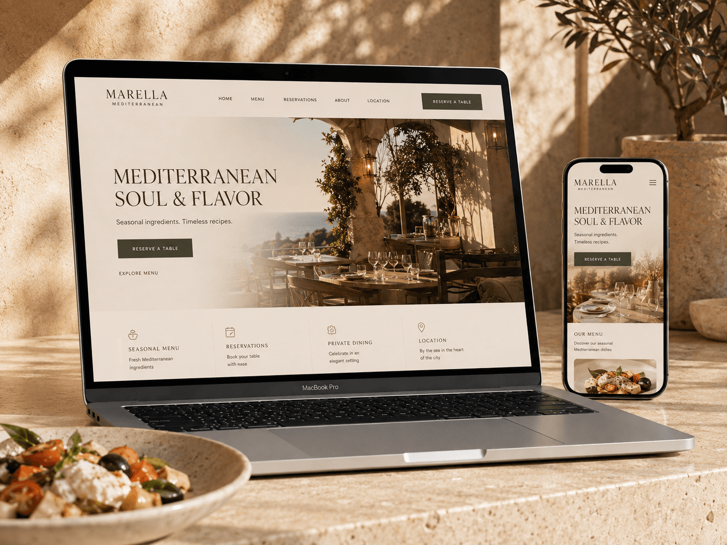 Premium restaurant website
