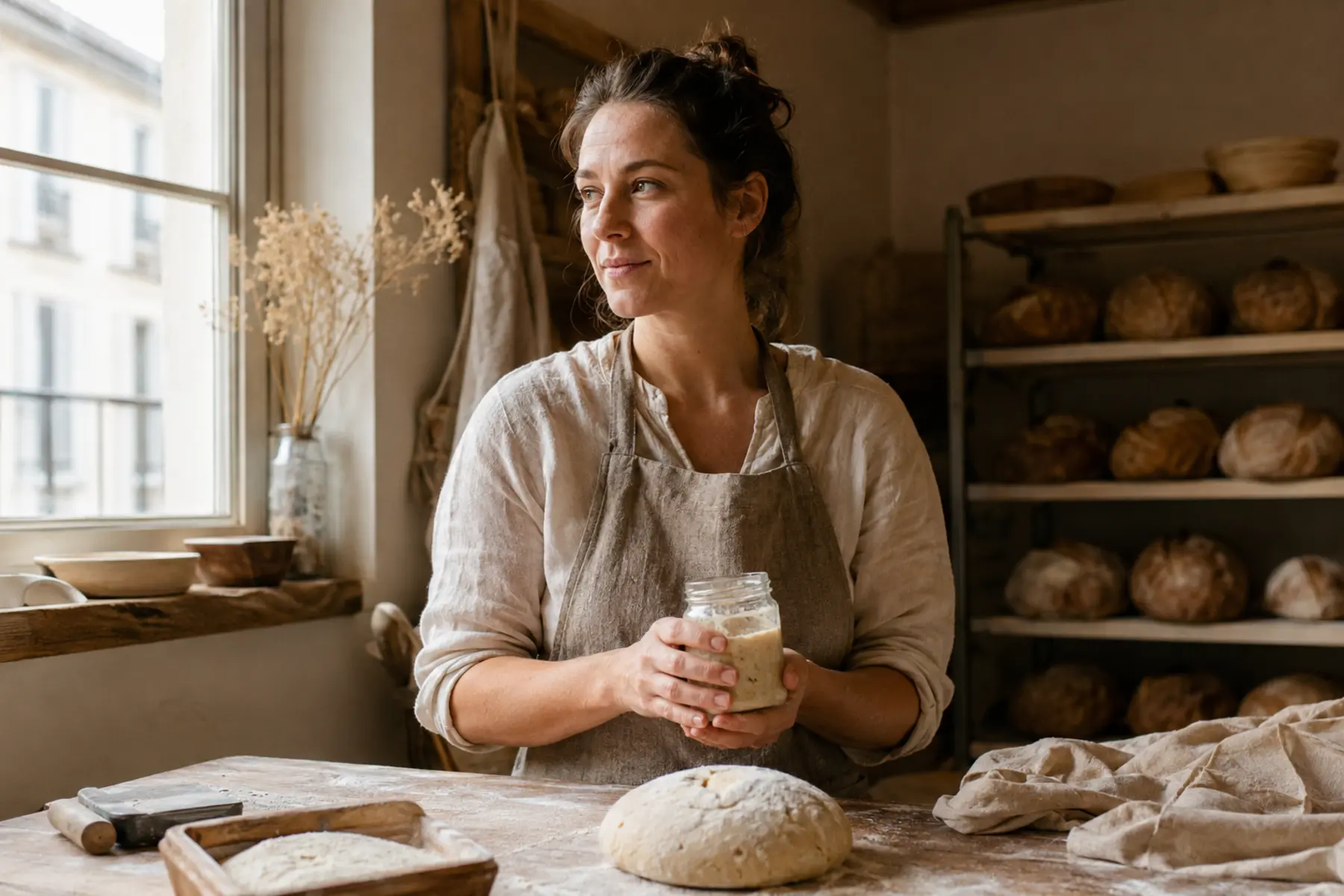 Maison Levain baker with the family starter